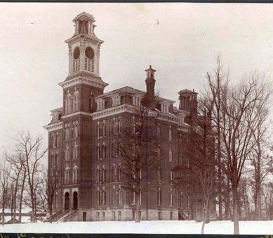 Old Main before its wing editions